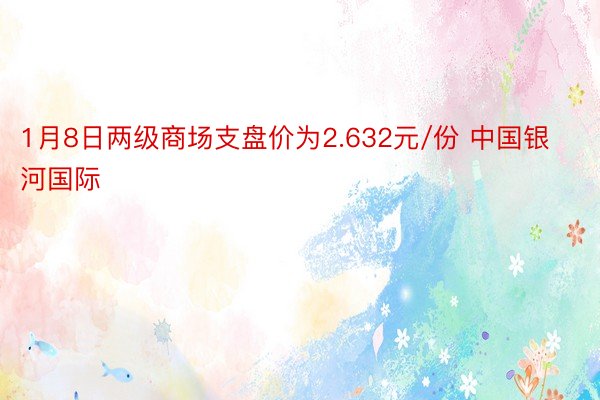 1月8日两级商场支盘价为2.632元/份 中国银河国际