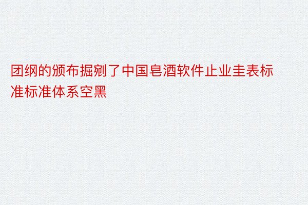 团纲的颁布掘剜了中国皂酒软件止业圭表标准标准体系空黑